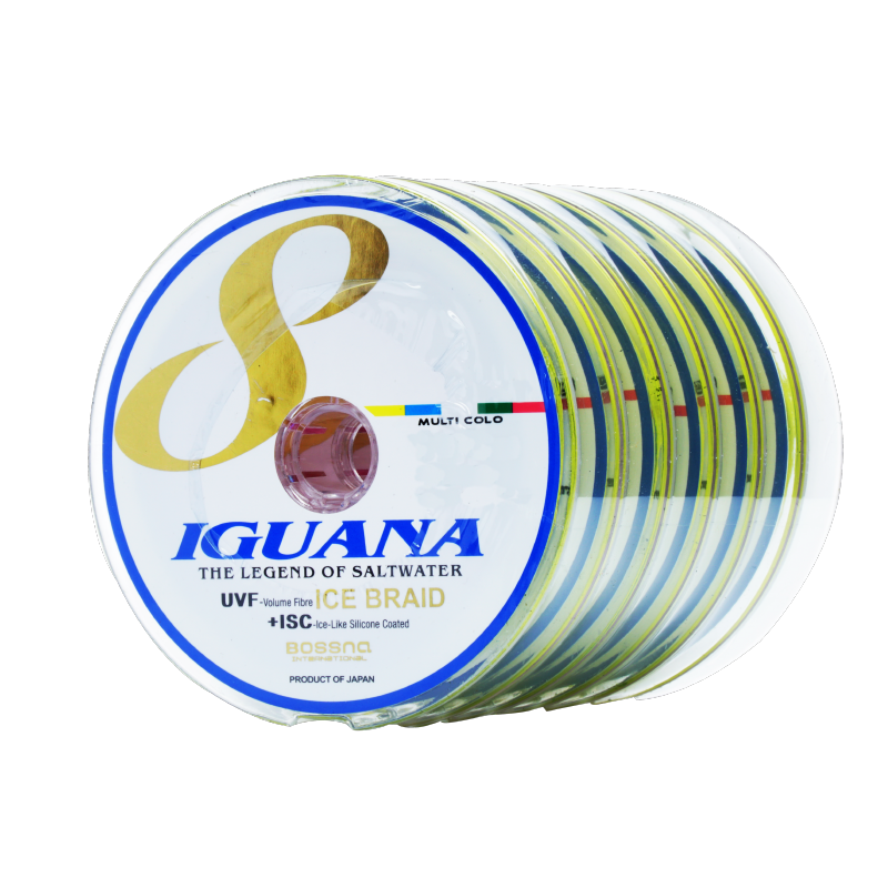 Bossna Iguana 8X 100M Ice Braided Line Multicolor Series