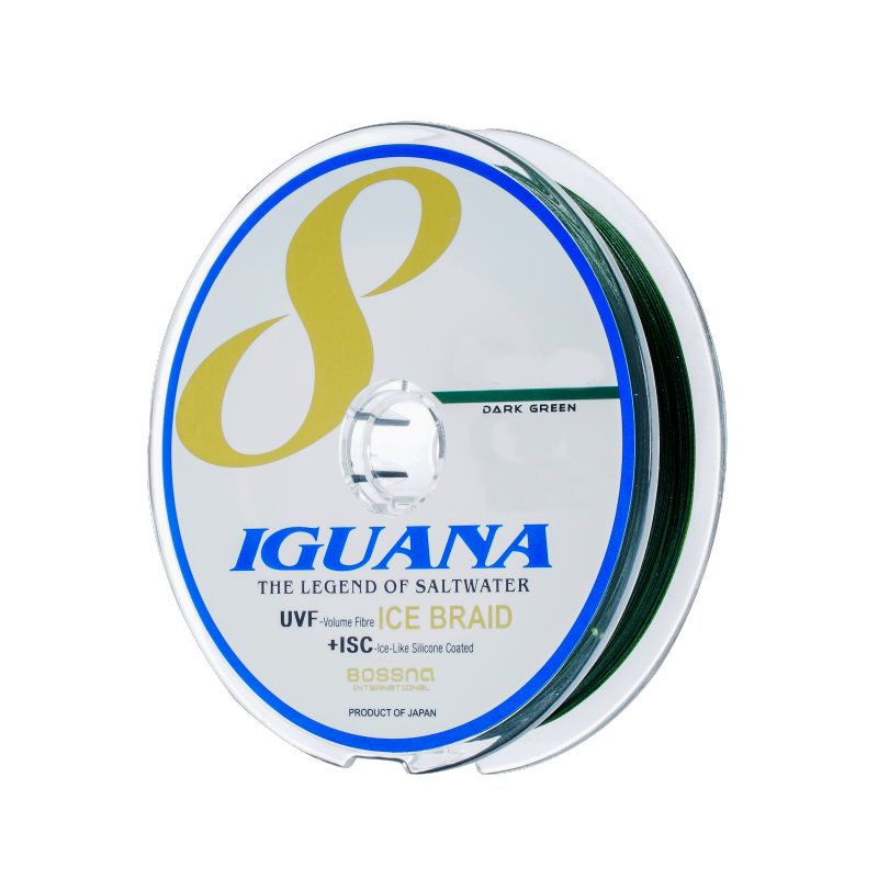 Bossna Iguana 8X 150M Ice Braided Line Dark Green Color Series