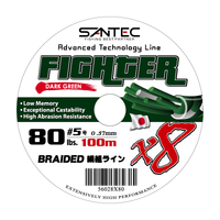 Santec 8X Fighter Braided Line 100m D.Green Series